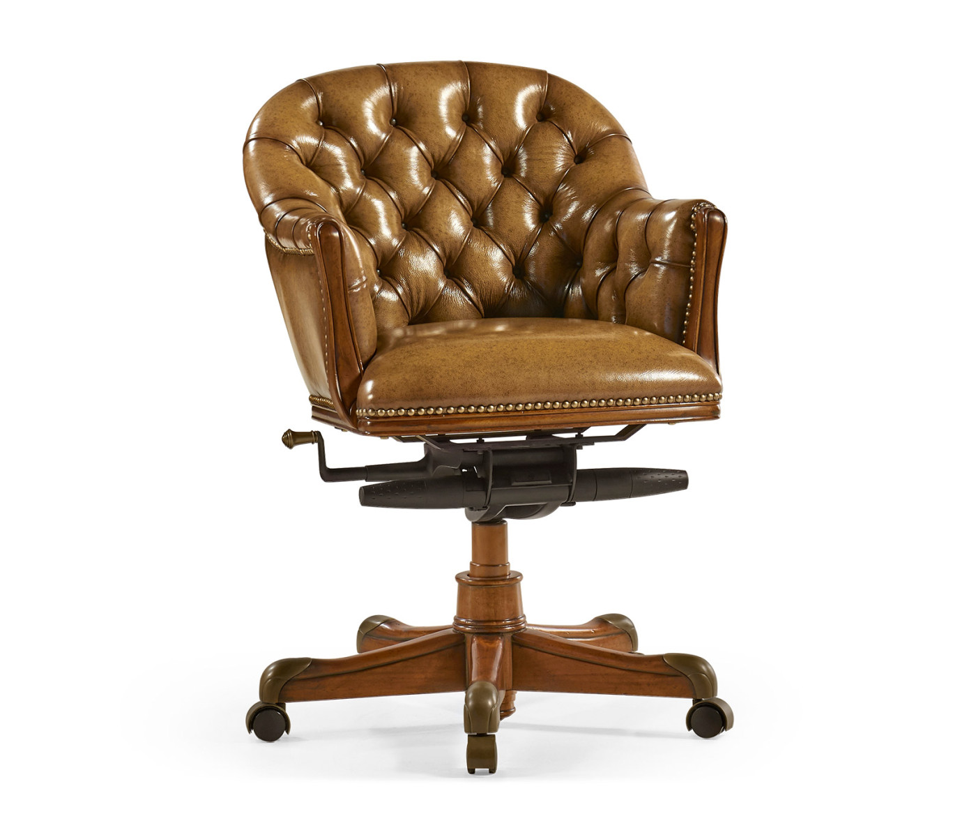 Chesterfield Style Walnut Office Chair