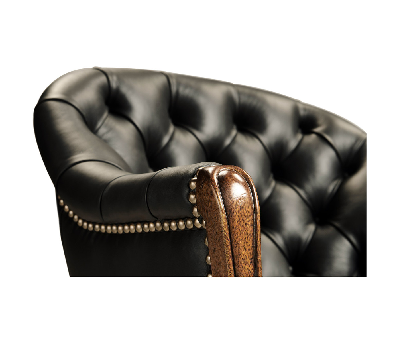 Chesterfield Style Walnut Office Chair