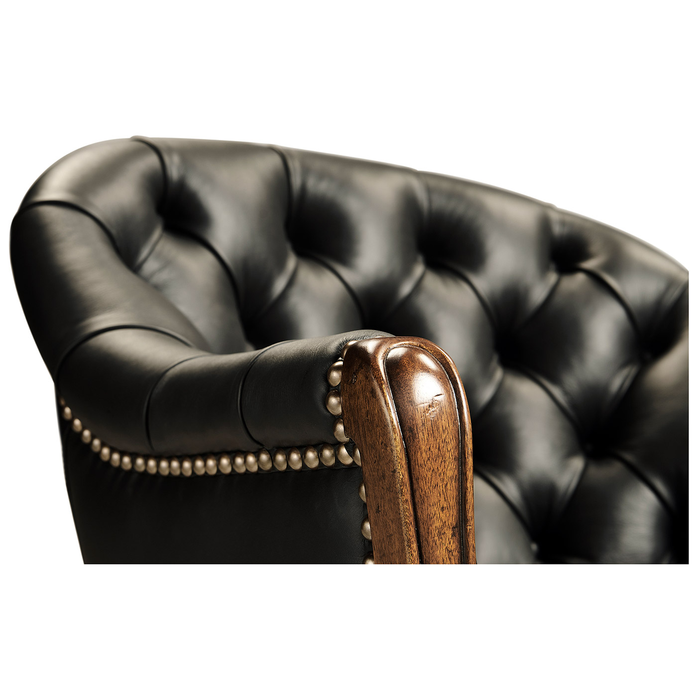 Chesterfield Style Walnut Office Chair