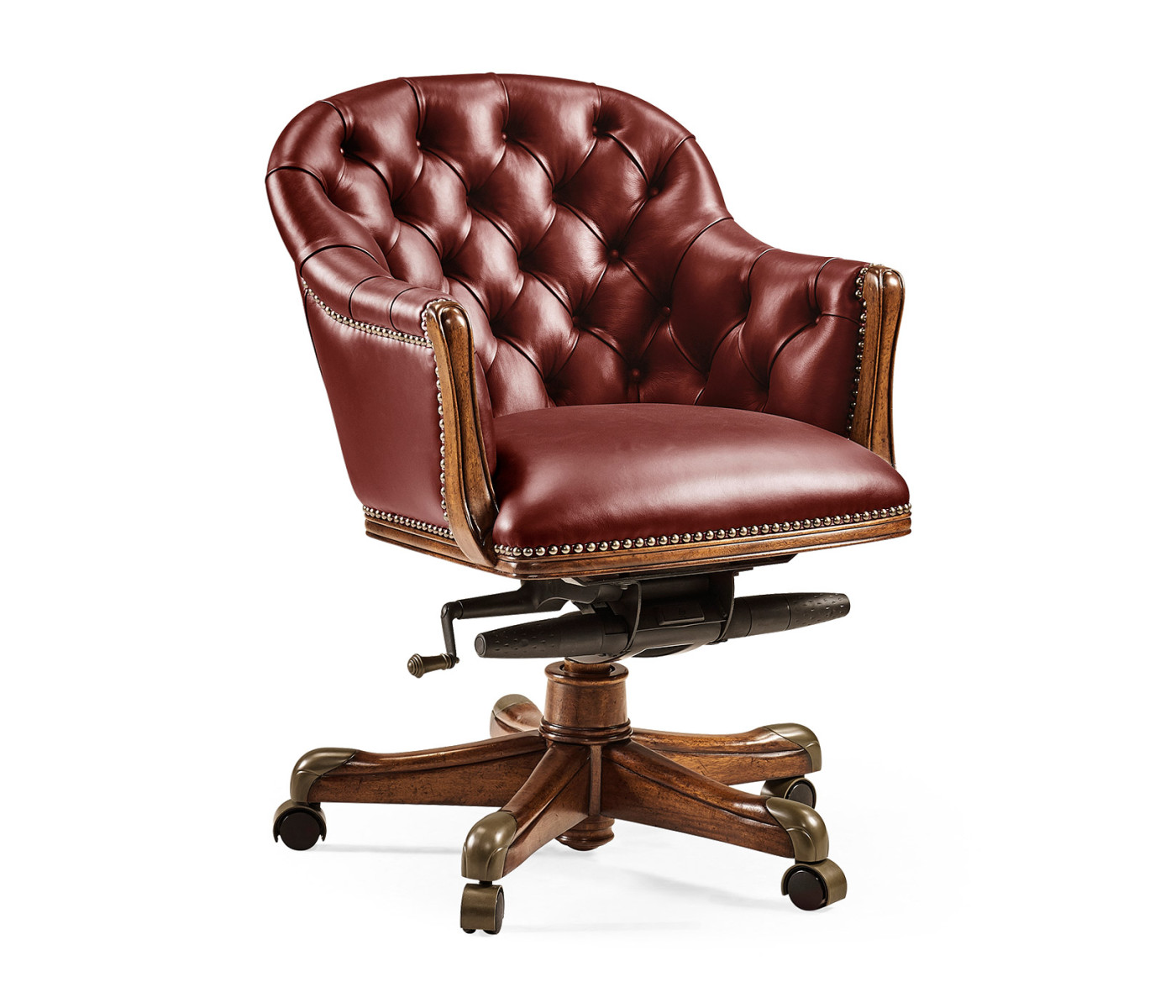 Chesterfield Style Walnut Office Chair