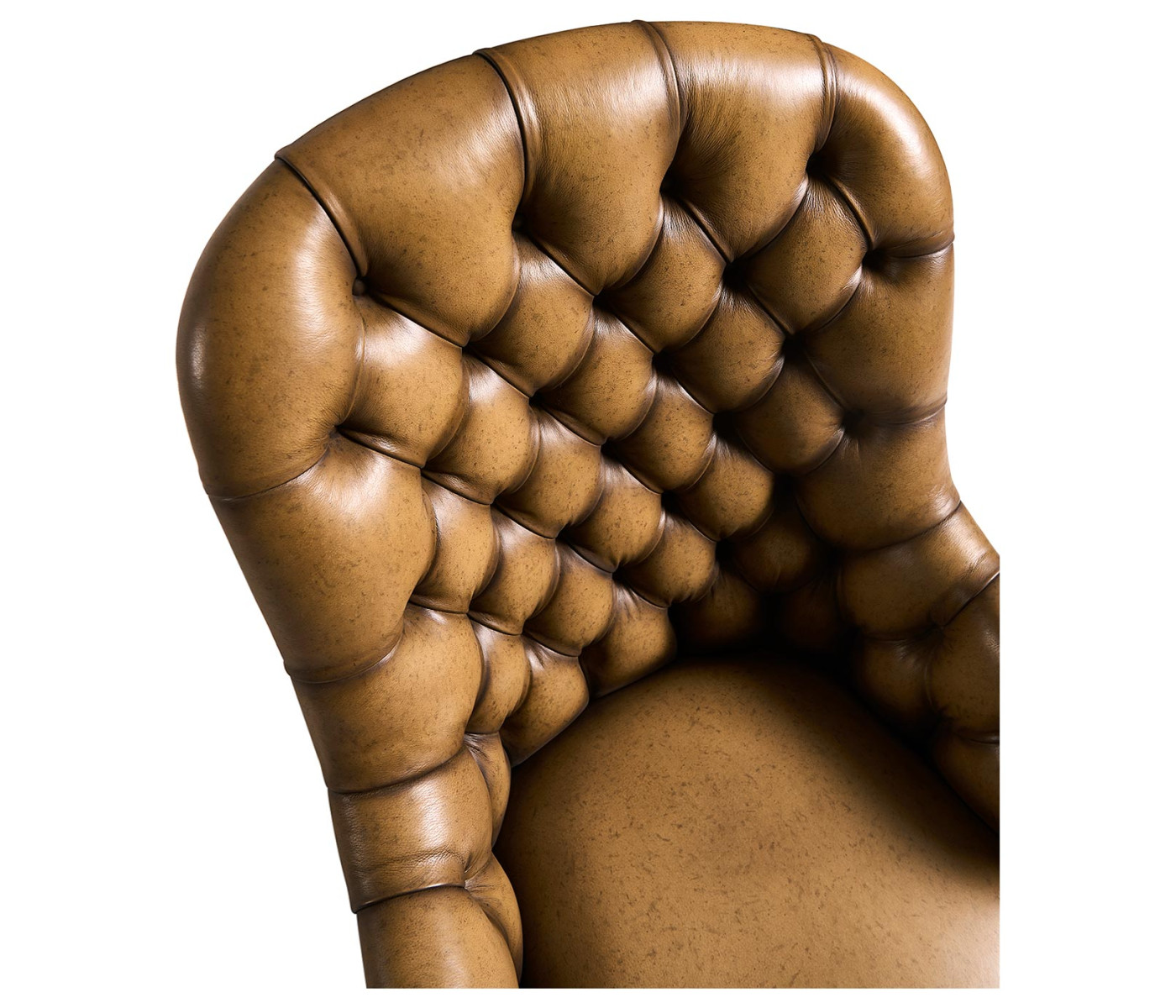 Chesterfield Style High Back Walnut Office Chair