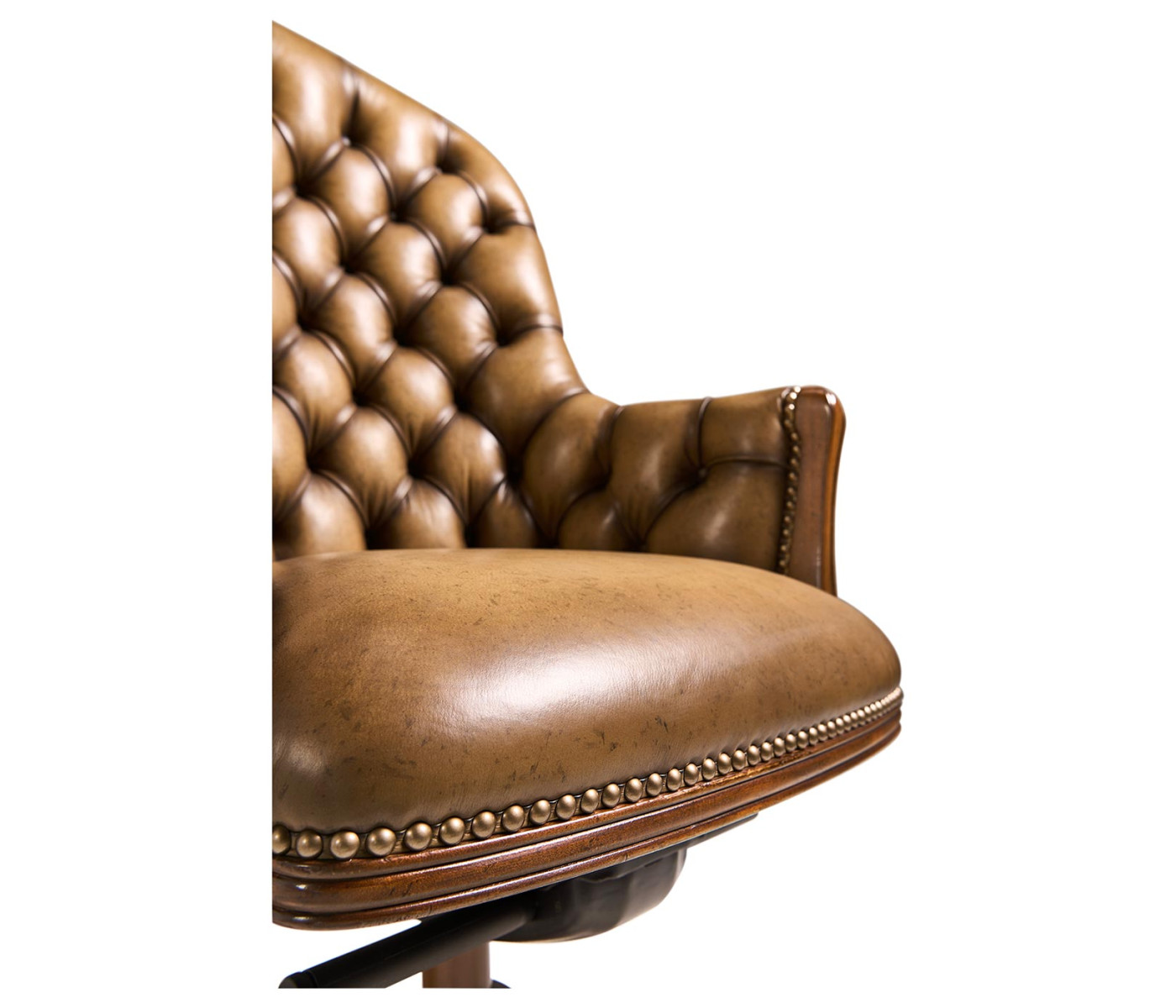 Chesterfield Style High Back Walnut Office Chair