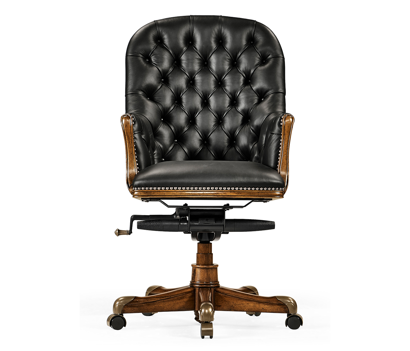 Chesterfield Style High Back Walnut Office Chair