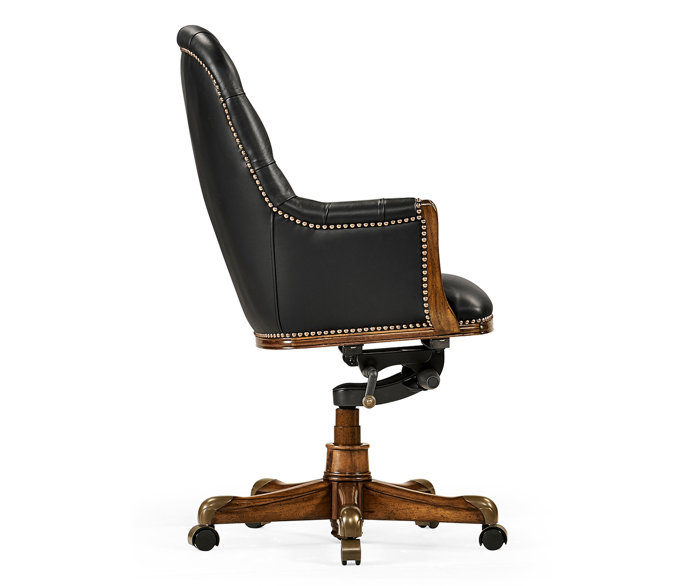Chesterfield Style High Back Walnut Office Chair