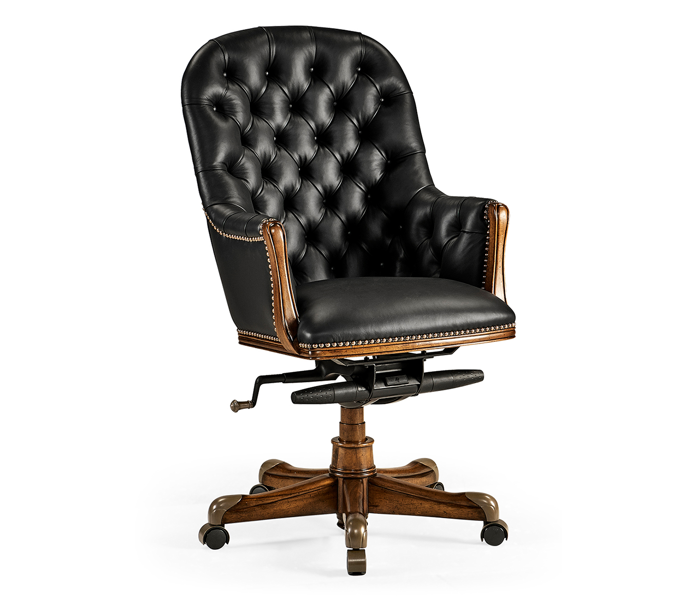 Chesterfield Style High Back Walnut Office Chair