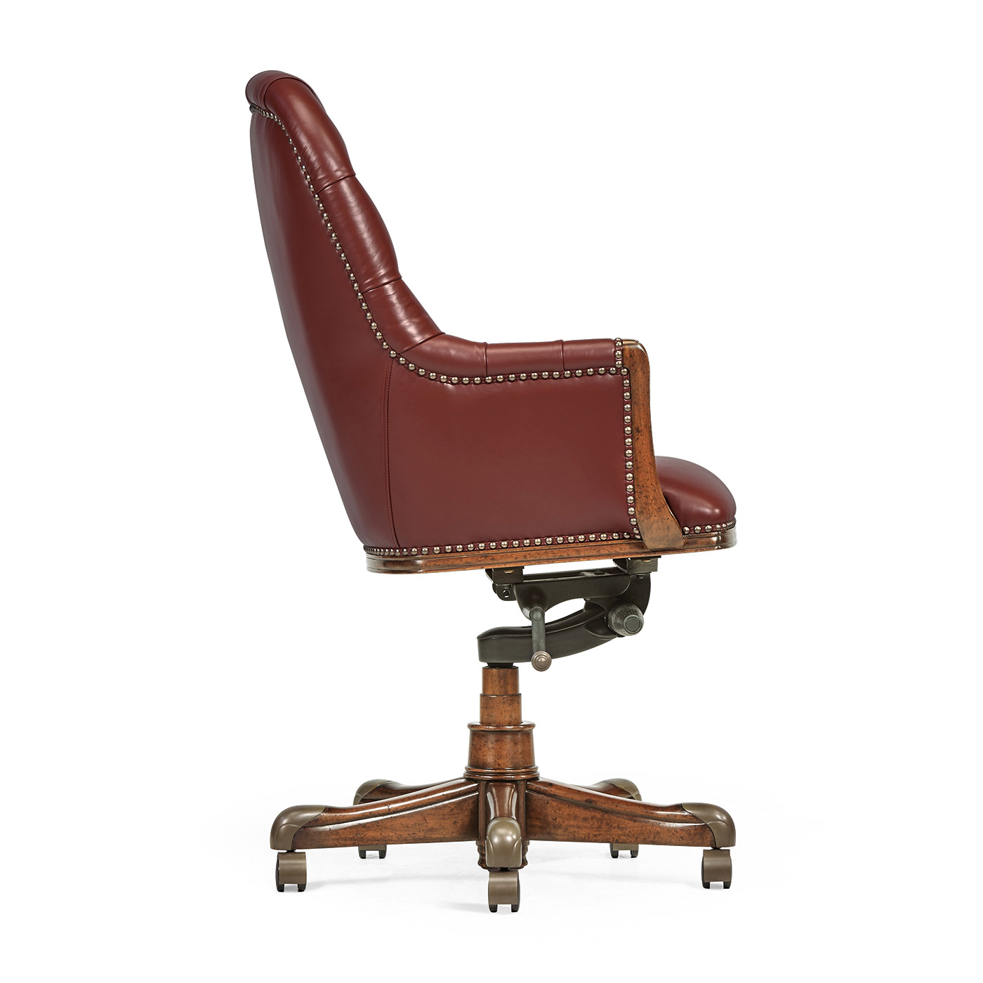 Chesterfield Style High Back Walnut Office Chair