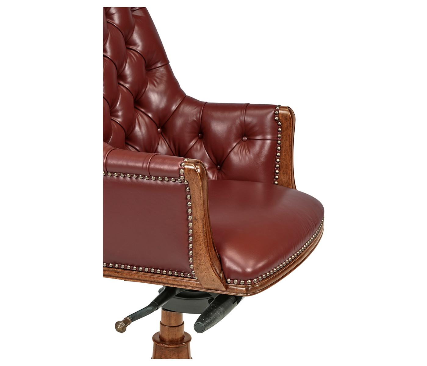Chesterfield Style High Back Walnut Office Chair