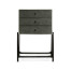 Anthracite Faux Shagreen & Bronze High Chest of Drawers