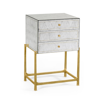 Églomisé & Gilded High Chest of Drawers
