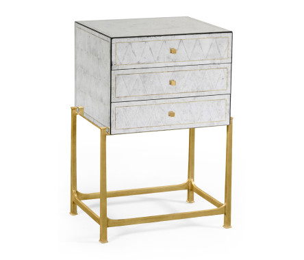 Églomisé & Gilded High Chest of Drawers