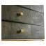 Anthracite Faux Shagreen & Gilded High Chest of Drawers