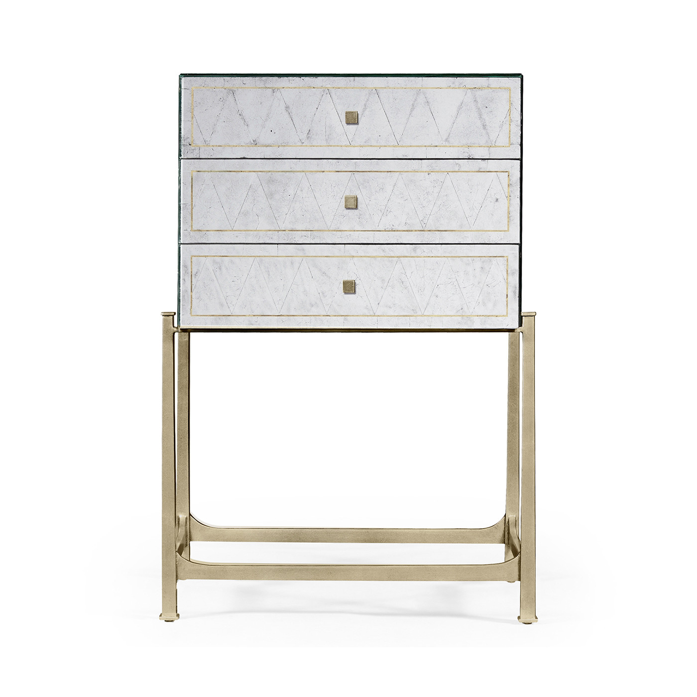 Églomisé & Silver High Chest of Drawers
