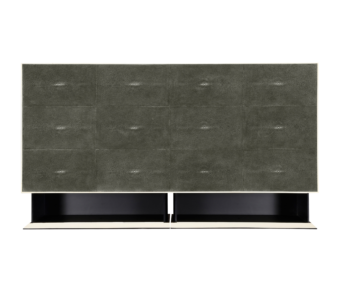 Anthracite Faux Shagreen & Gilded Large Chest of Drawers