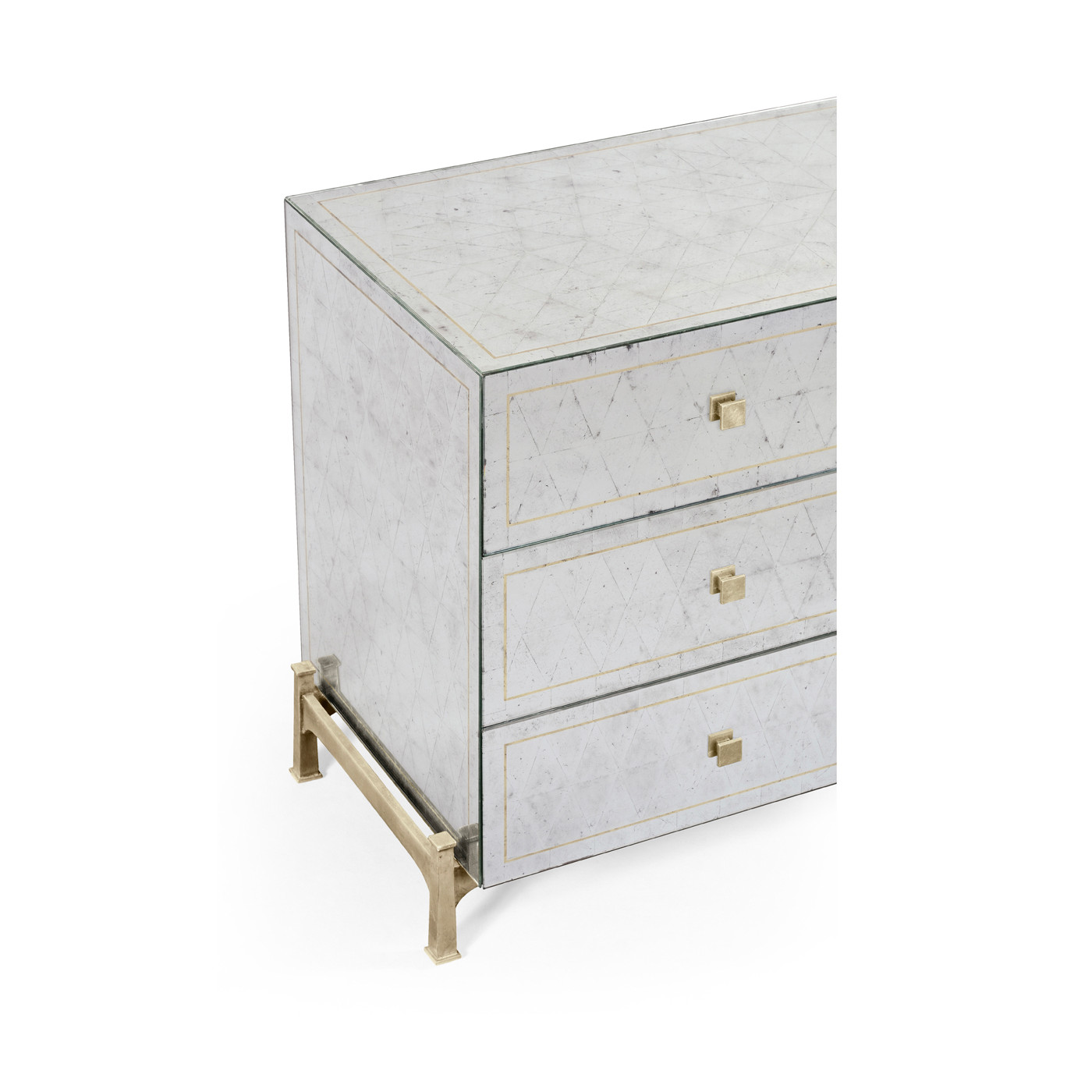 Églomisé & Silver Large Chest of Drawers