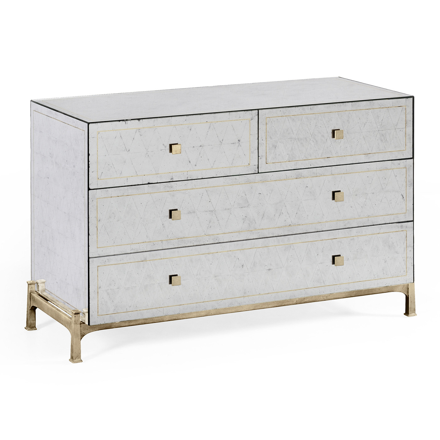 Églomisé & Silver Large Chest of Drawers
