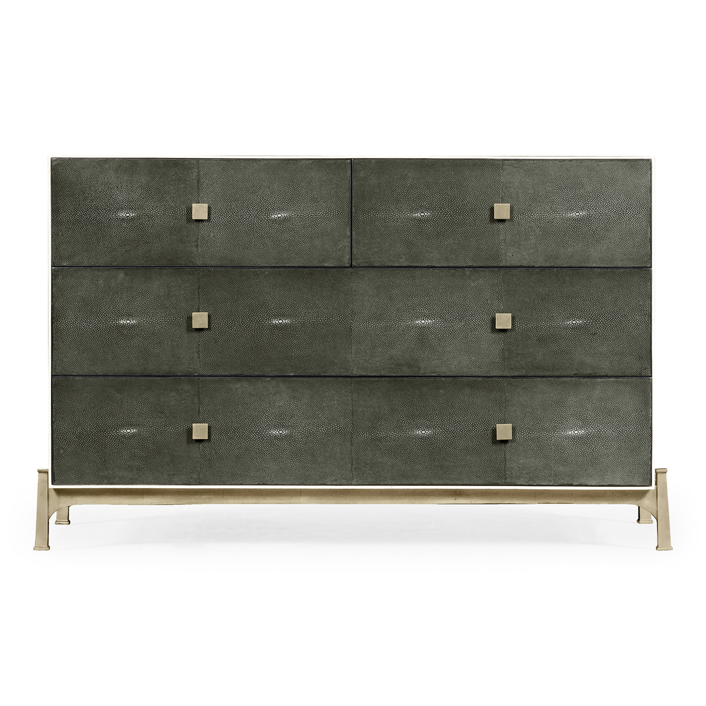 Anthracite Faux Shagreen & Silver Large Chest of Drawers