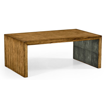 Argentinian Walnut & Anthracite Faux Shagreen Coffee Table