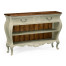 French provincial grey painted open bookcase