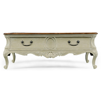 French provincial grey painted coffee table