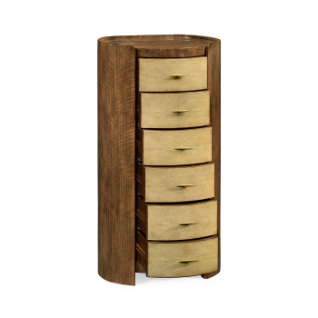 Tall oval chest with brass detailing