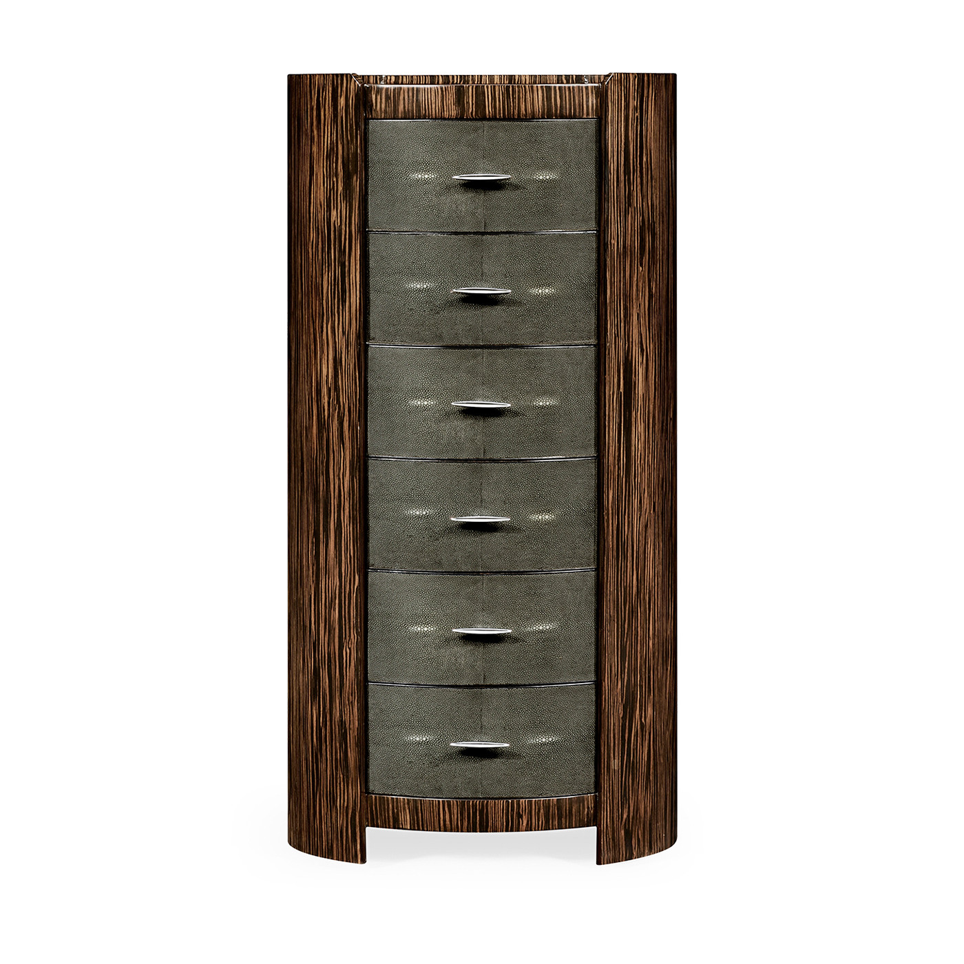 Faux macassar & anthracite shagreen oval chest (Tall)