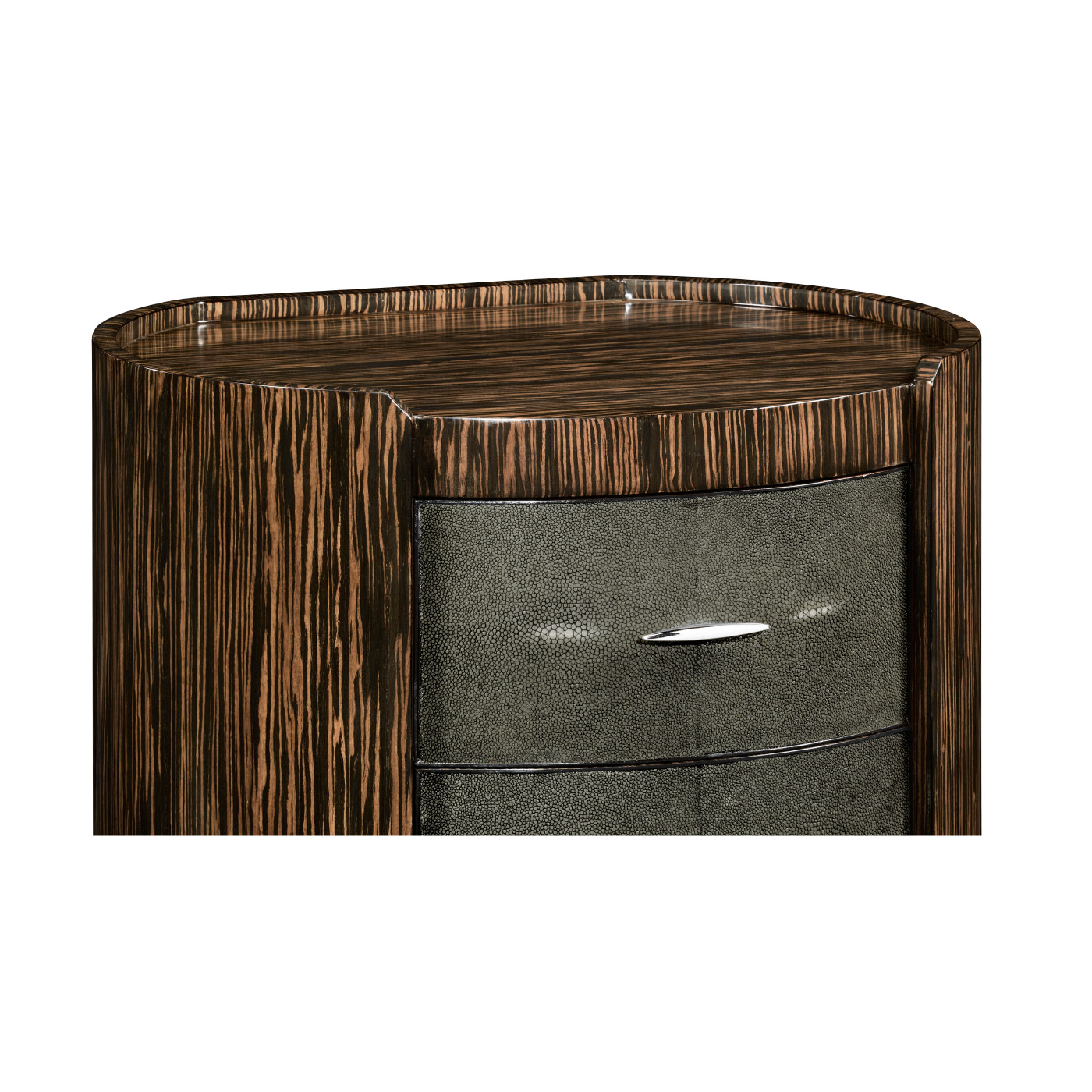 Faux macassar & anthracite shagreen oval chest (Tall)