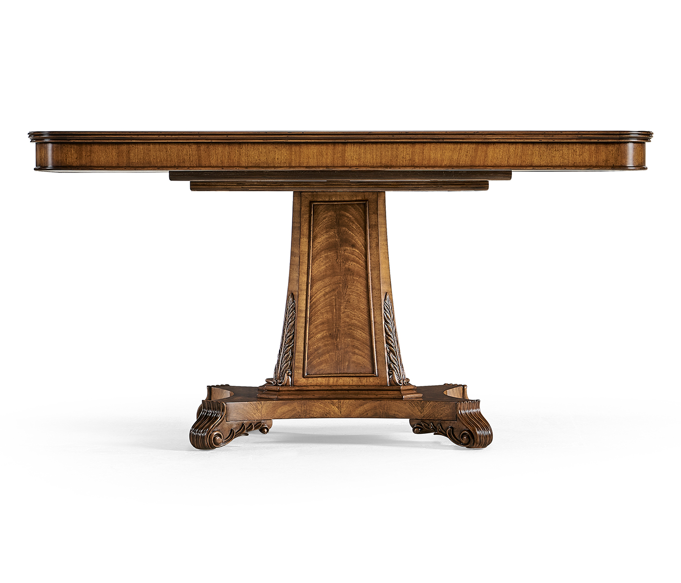Regency Rectangular Centre Table on Pedestal Base (Crotch Walnut)