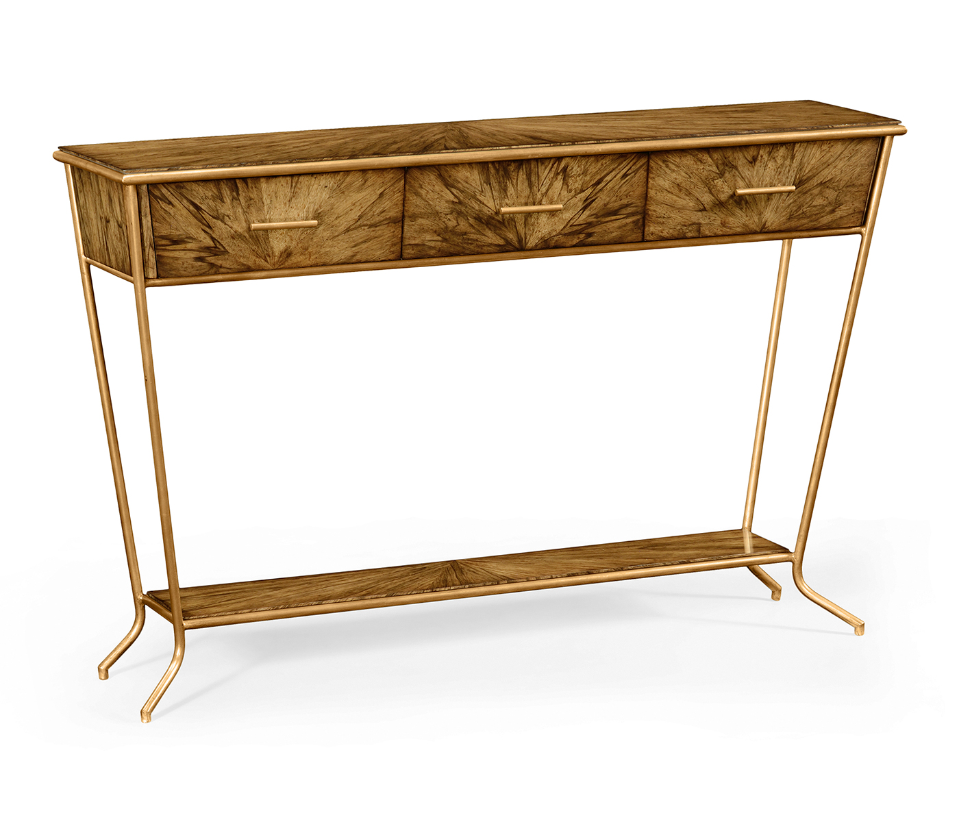 Argentinian walnut veneered tapering console