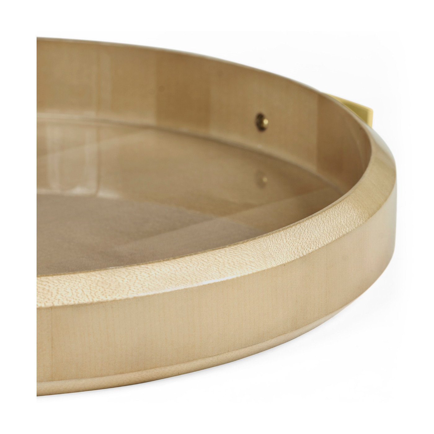 Art Deco Round Tray with Brass