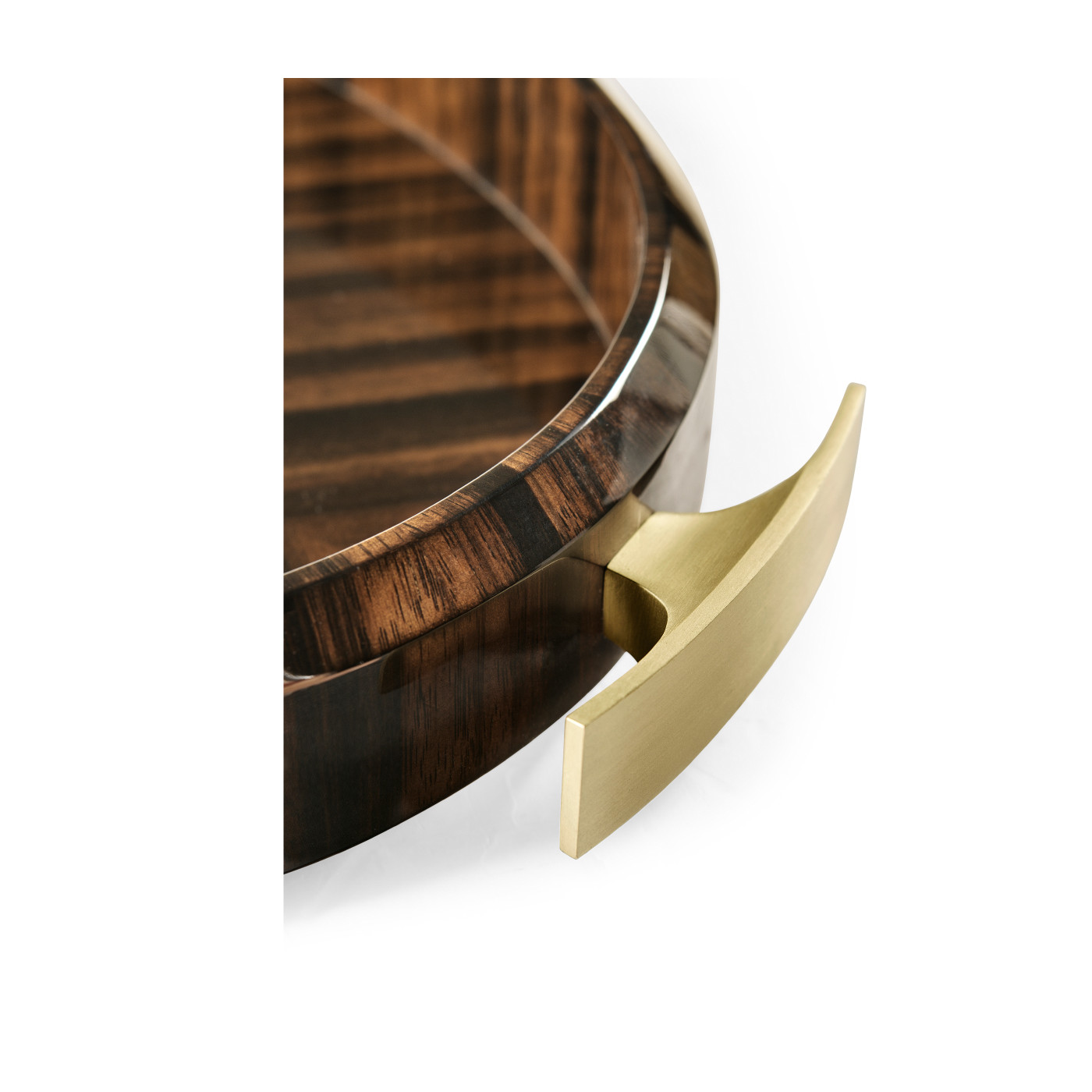 Oval Art Deco Macassar Ebony High Lustre Tray