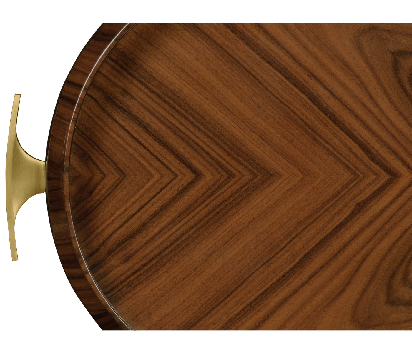 Art Deco High Lustre Oval Tray with Brass