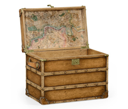 Walnut & Leather Steamer Trunk