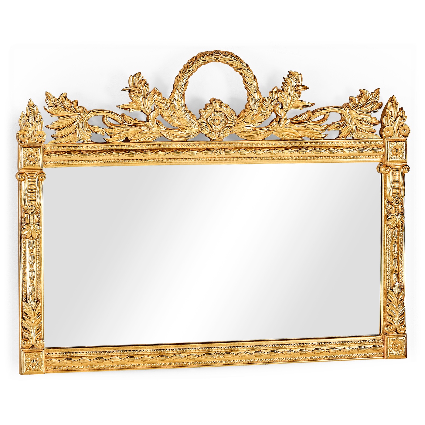 Empire Style Overmantle Mirror Circular Wreath