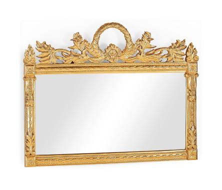 Empire Style Overmantle Mirror Circular Wreath