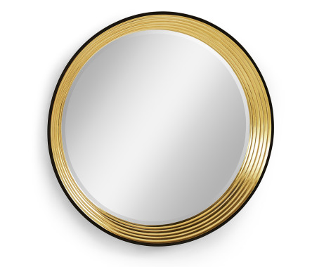 Contemporary Circular Recessed Gilded Mirror