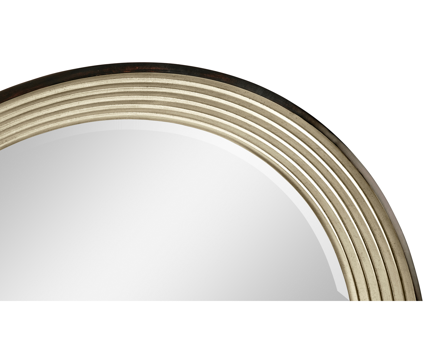 Contemporary Circular Recessed Silver Mirror