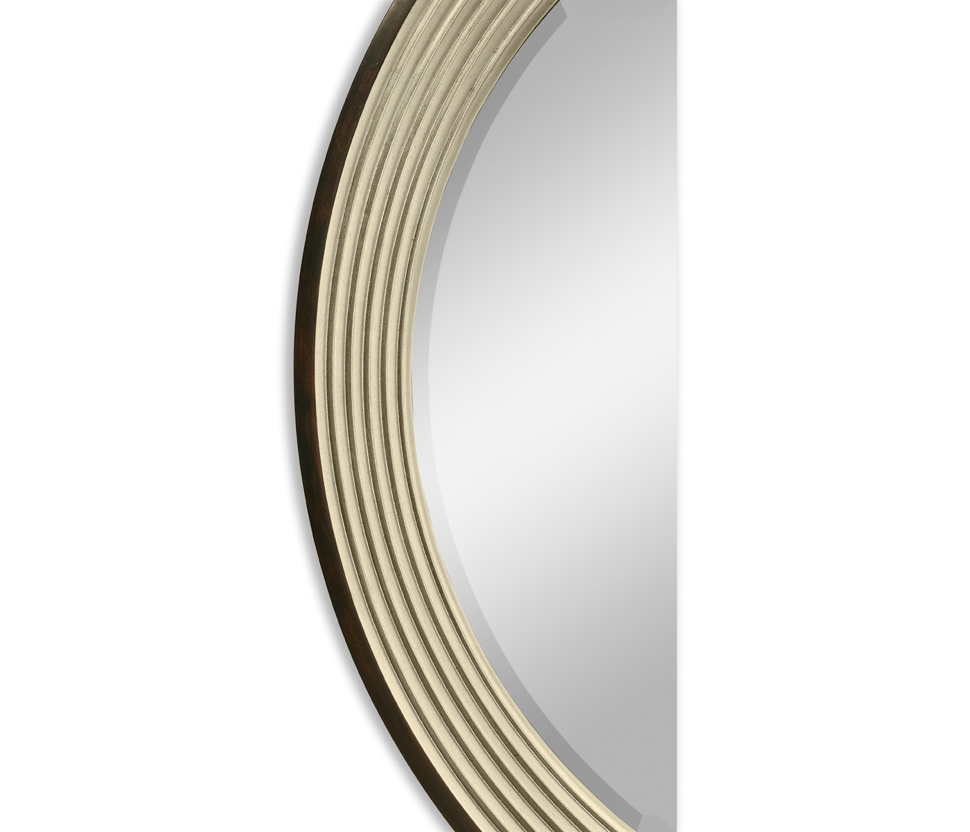 Contemporary Circular Recessed Silver Mirror