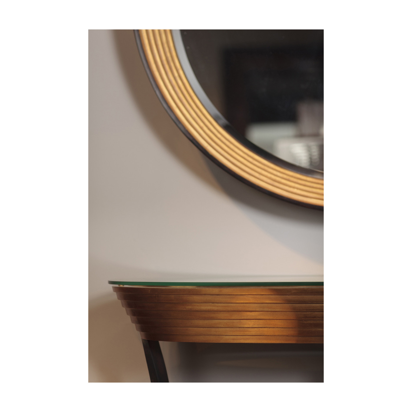 Contemporary Circular Recessed Silver Mirror