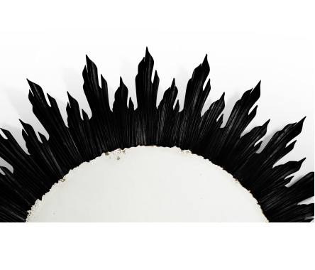 Large black sunburst mirror