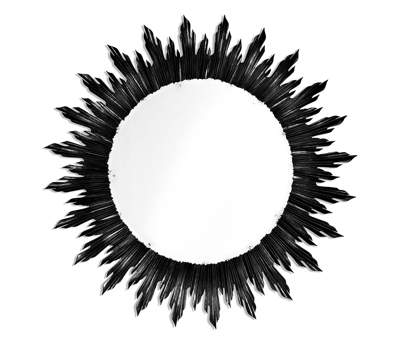 Large black sunburst mirror