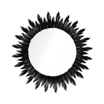 Large black sunburst mirror