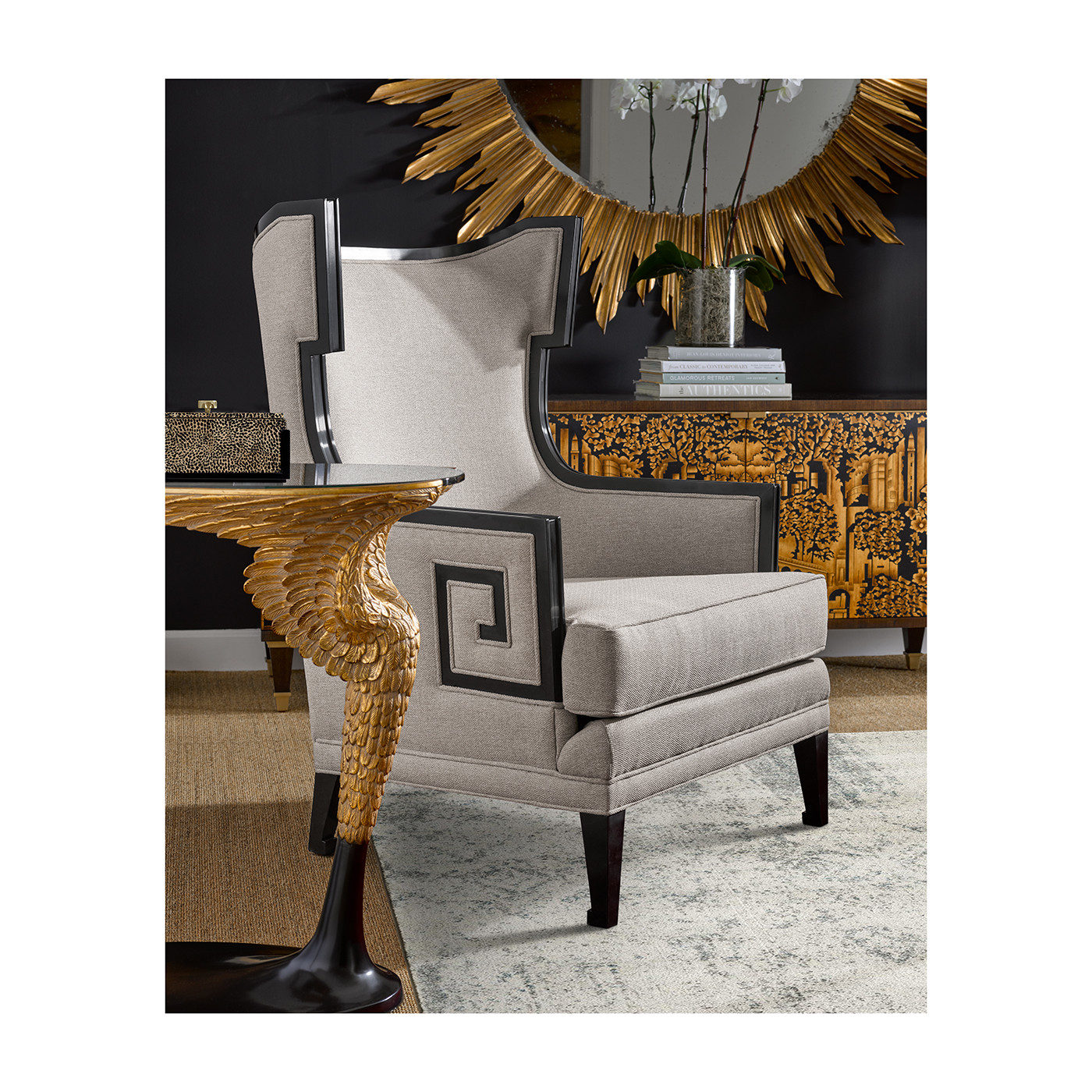 Large gilded sunburst mirror