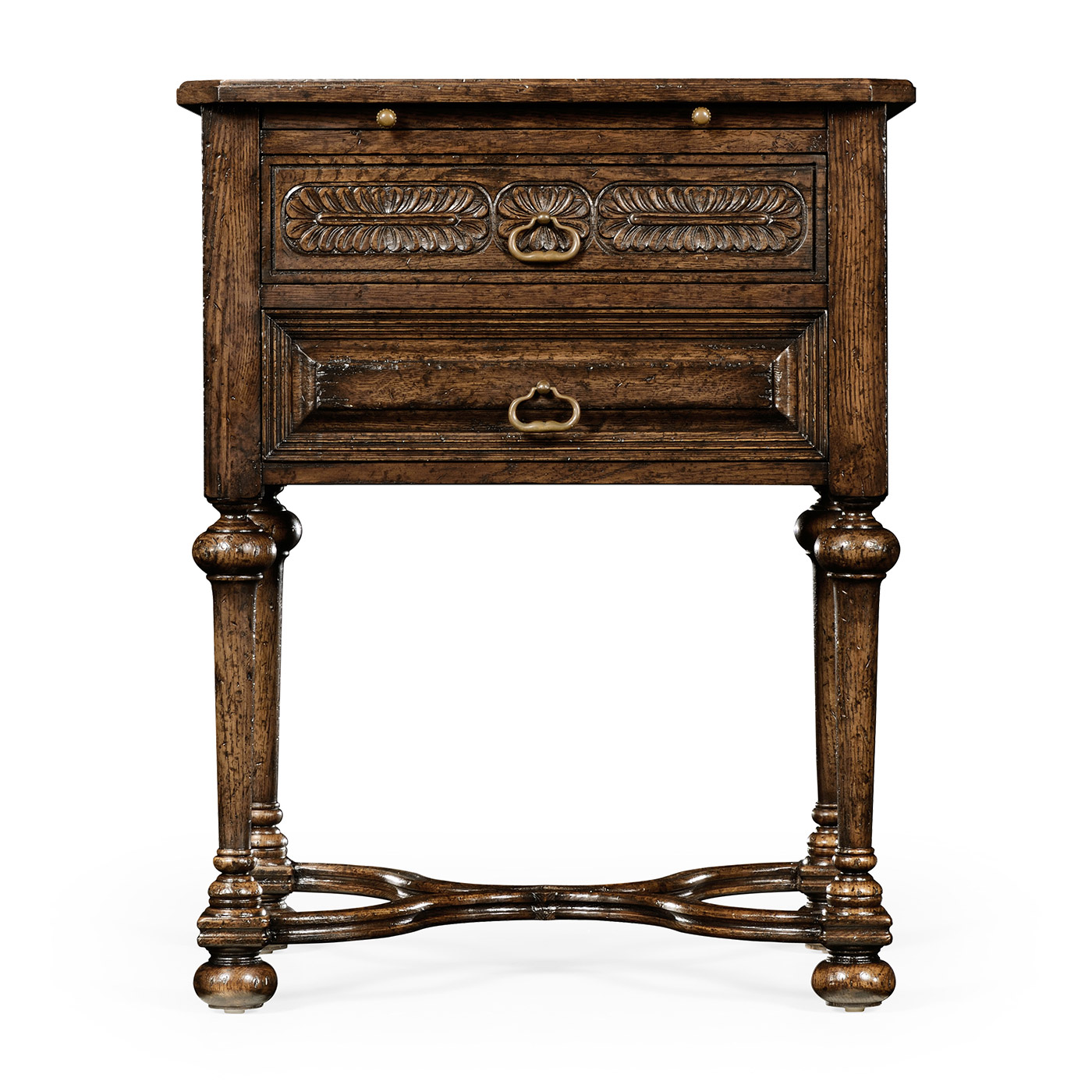 Tudorbethan Dark Oak Side Table with Slide