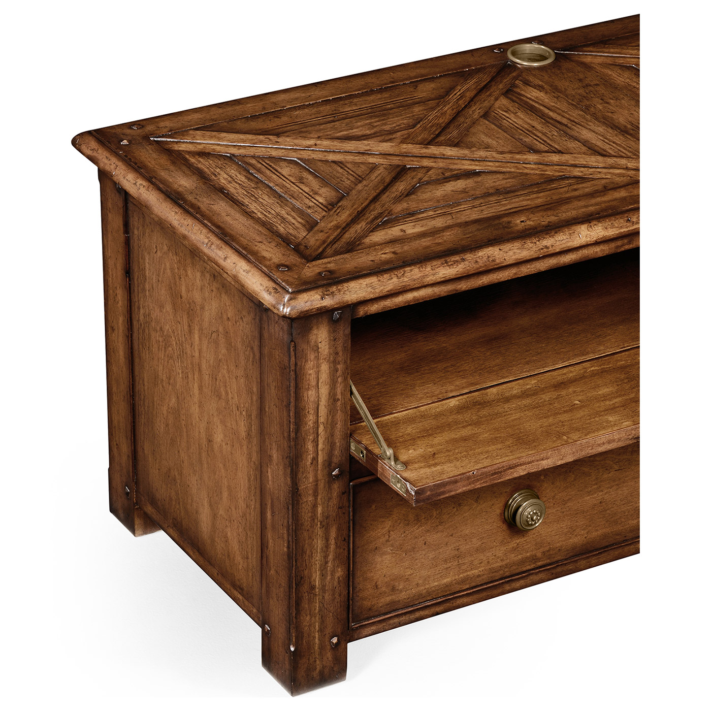 Rectangular parquet entertainment unit