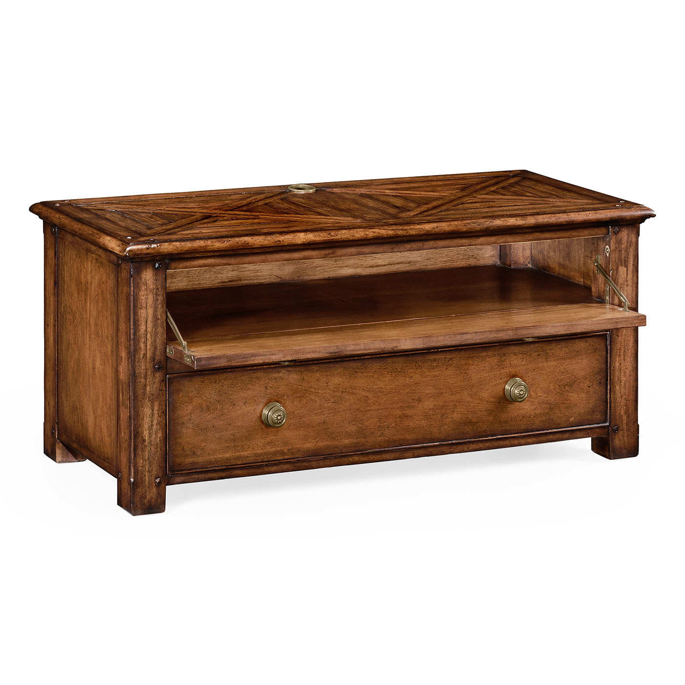 Rectangular parquet entertainment unit