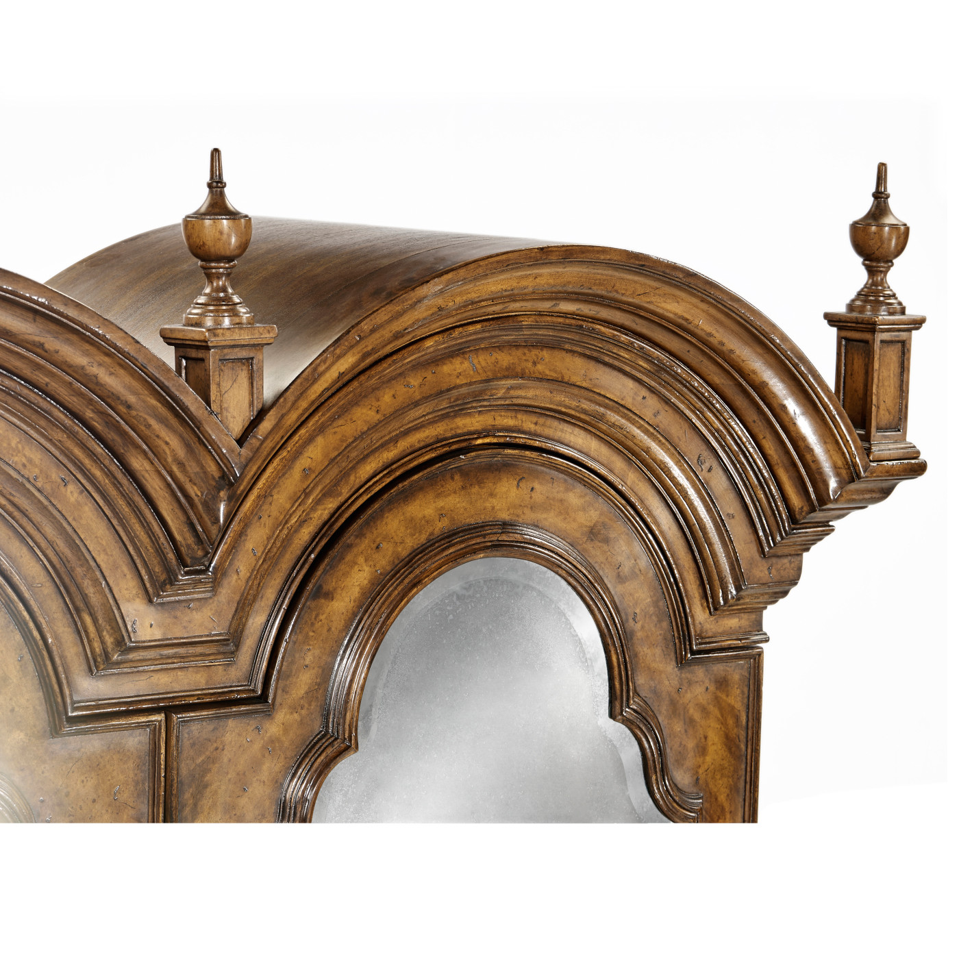 Queen Anne Pollard Bureau Cabinet with Mirrored Doors