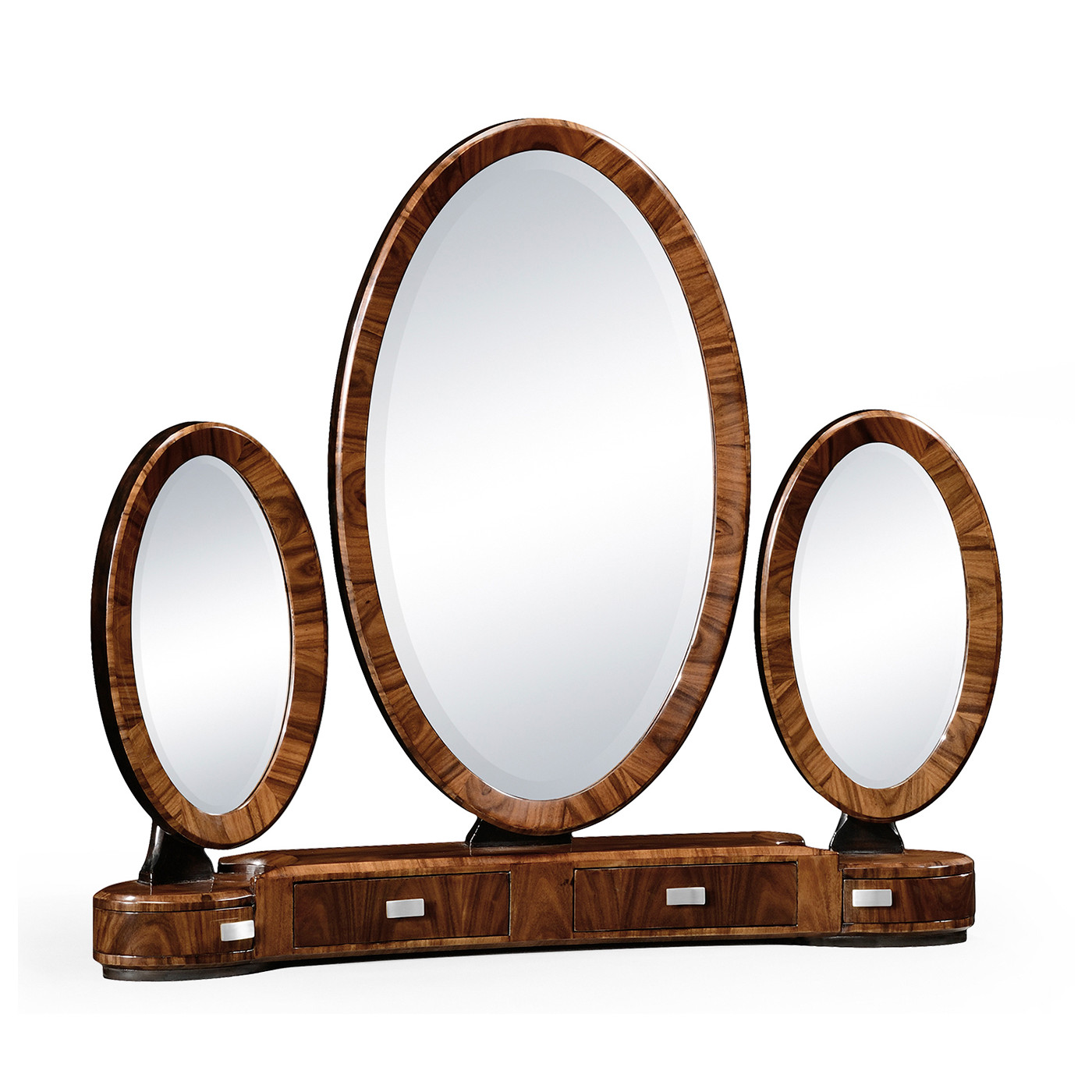 Art Deco style triple dressing mirror with stainless steel