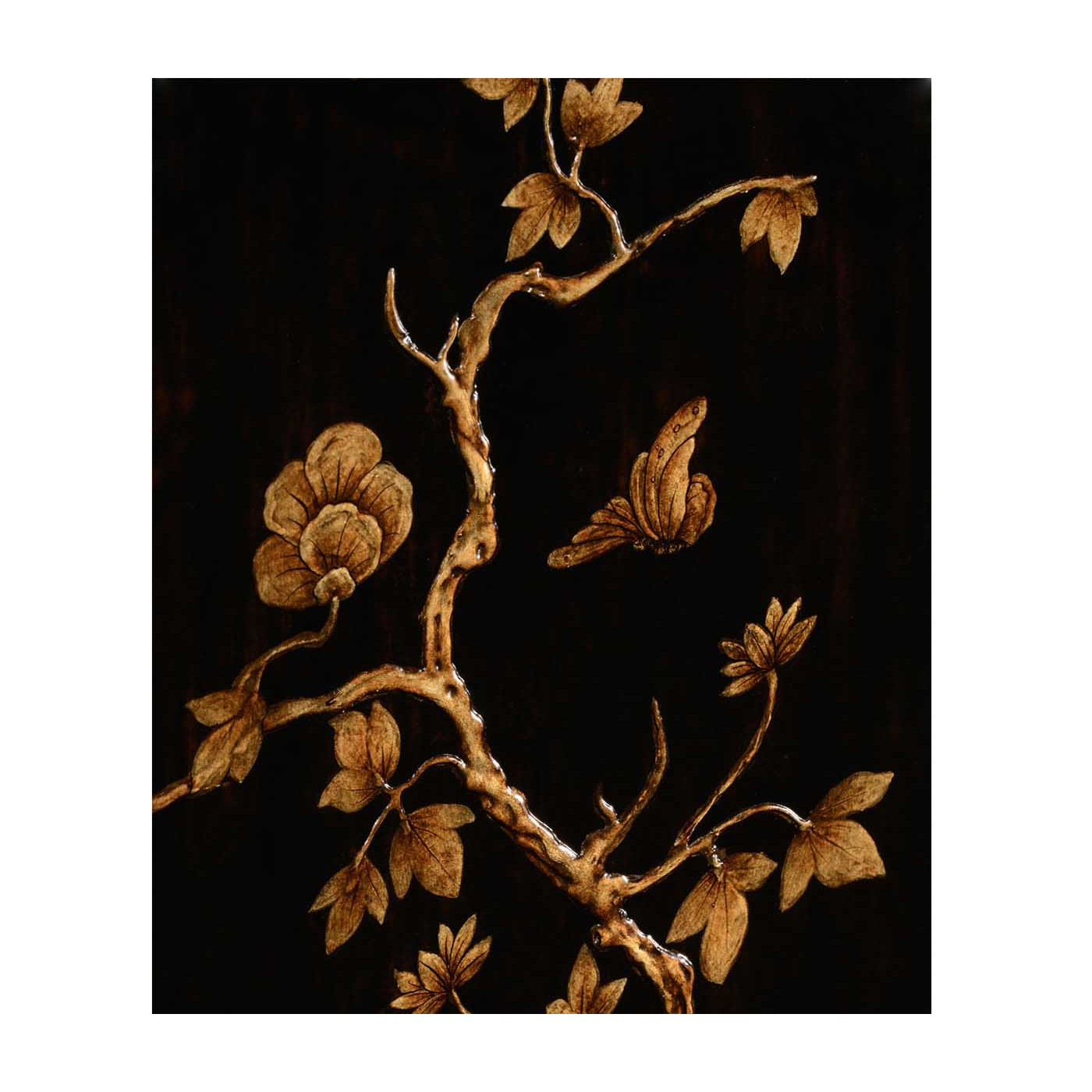 Queen Anne Walnut Bureau with Chinoiserie Interior & Mirrored Doors