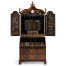 Queen Anne Walnut Bureau with Chinoiserie Interior & Mirrored Doors