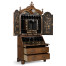 Queen Anne Walnut Bureau with Chinoiserie Interior & Mirrored Doors